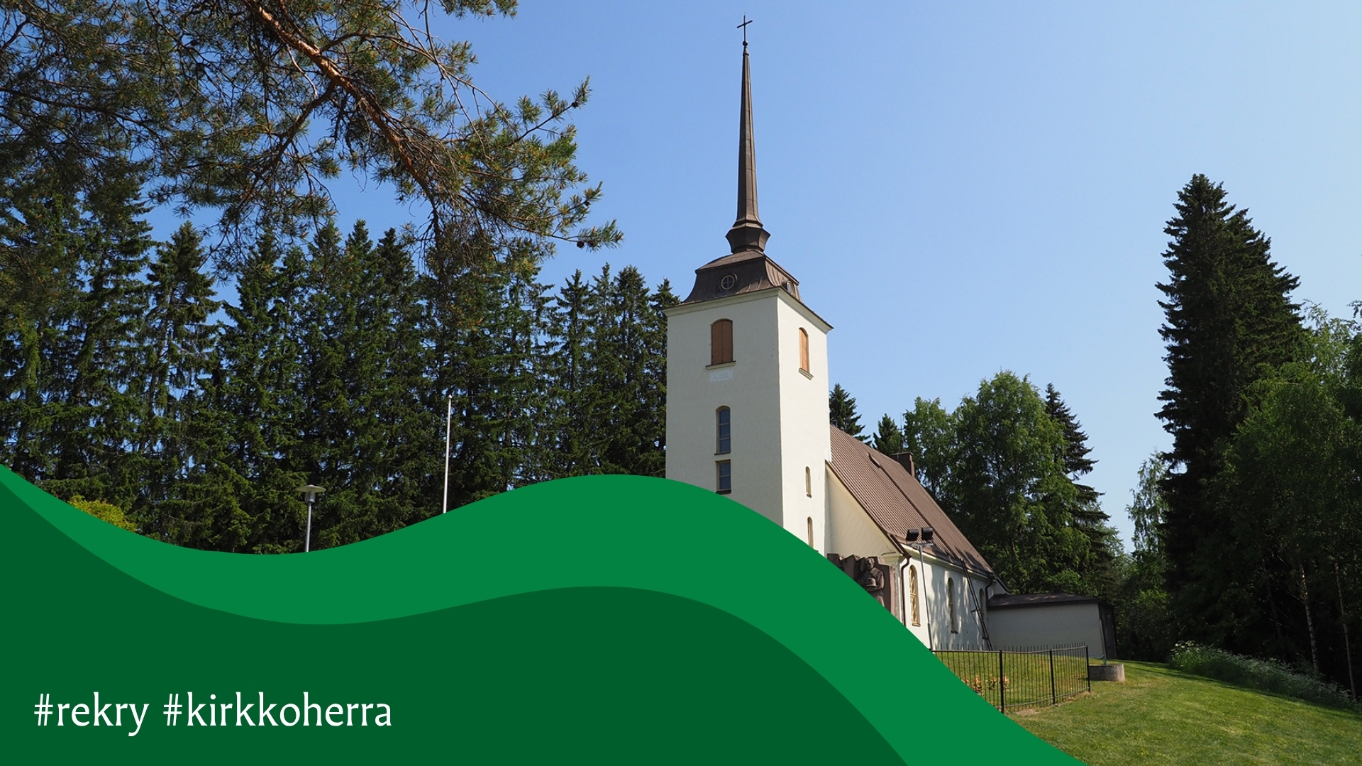 Pyhäselän valkoinen kivikirkko ja tekstit #rekry, #kirkkoherra.