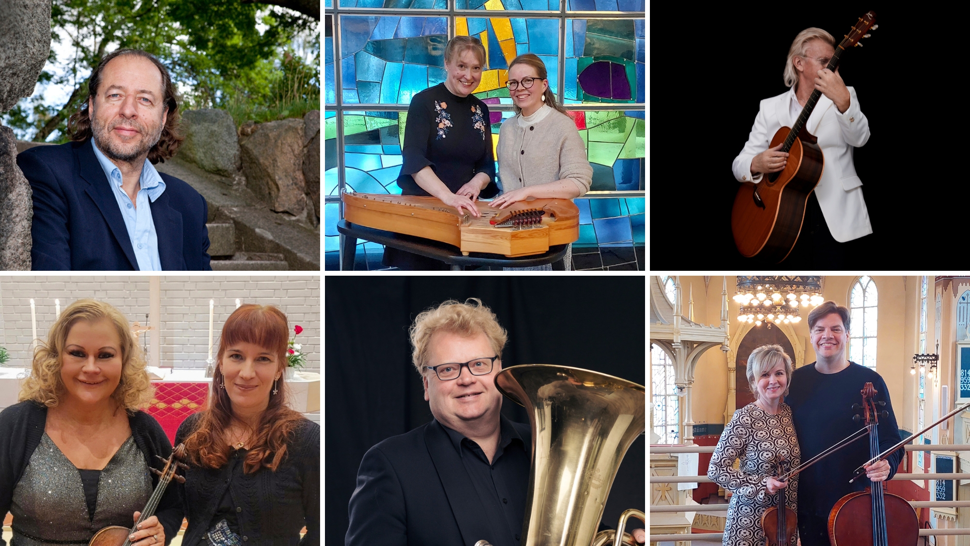 Kuudessa pikkukuvassa ovat muusikot Juha Kotilainen, Laura Winter ja Marja Nevakallio, René Laulajainen, Li...