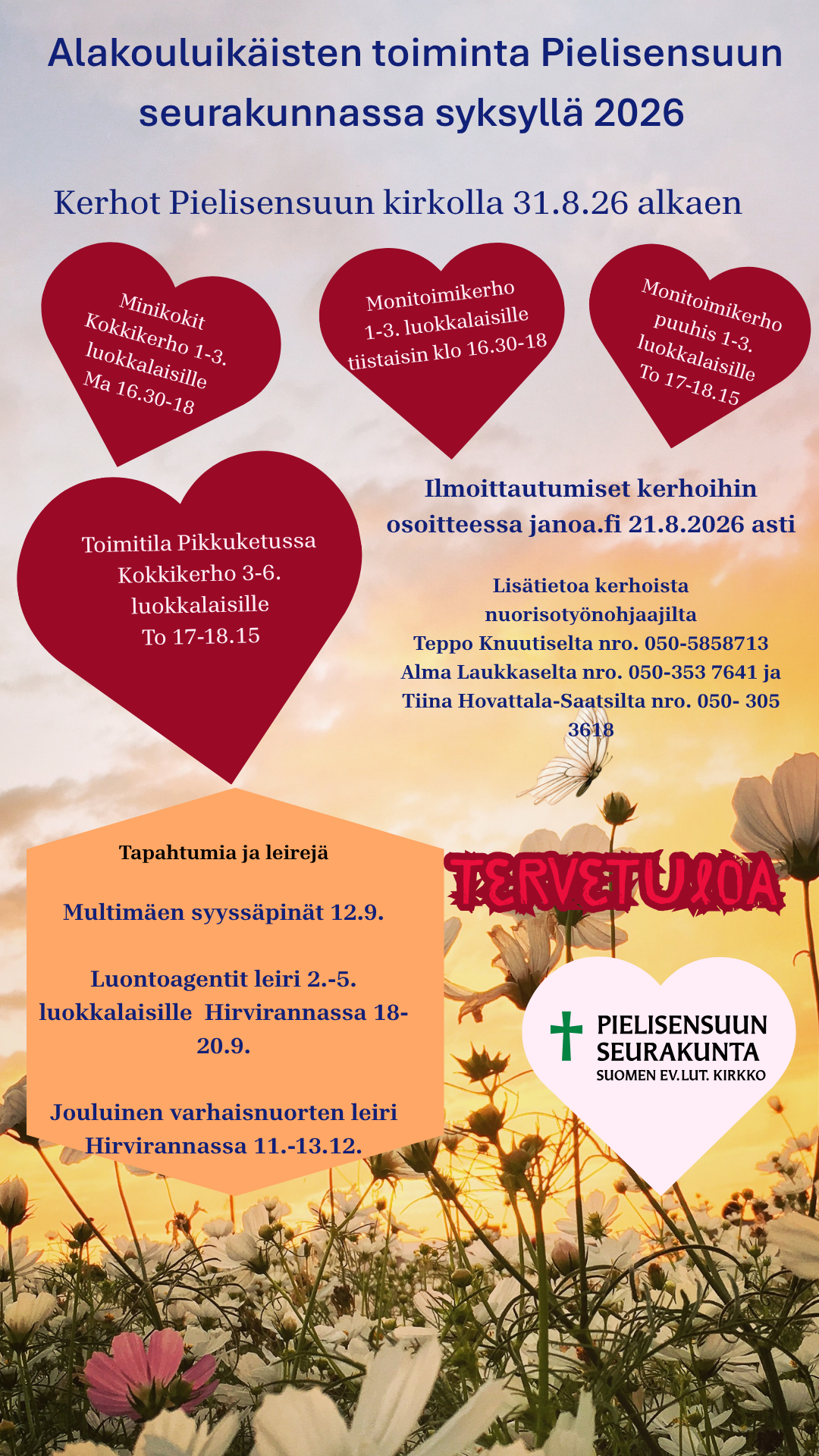 Seurakunnan kerhot syksyllä 2026