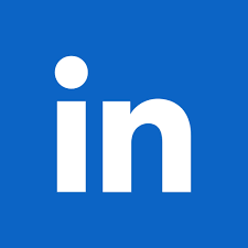 LinkedIn-logo, valkoiset in-kirjaimet sinisellä taustalla.